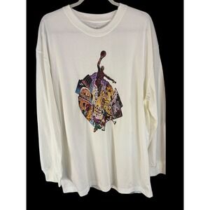 Jordan Brand Womens Oversized Fit Graphic Long Sleeve T Shirt White M